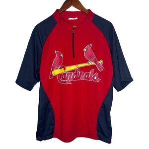 St.‎ Louis Cardinals MLB Baseball Short Sleeve Shirt 1/4 zip Sz XL